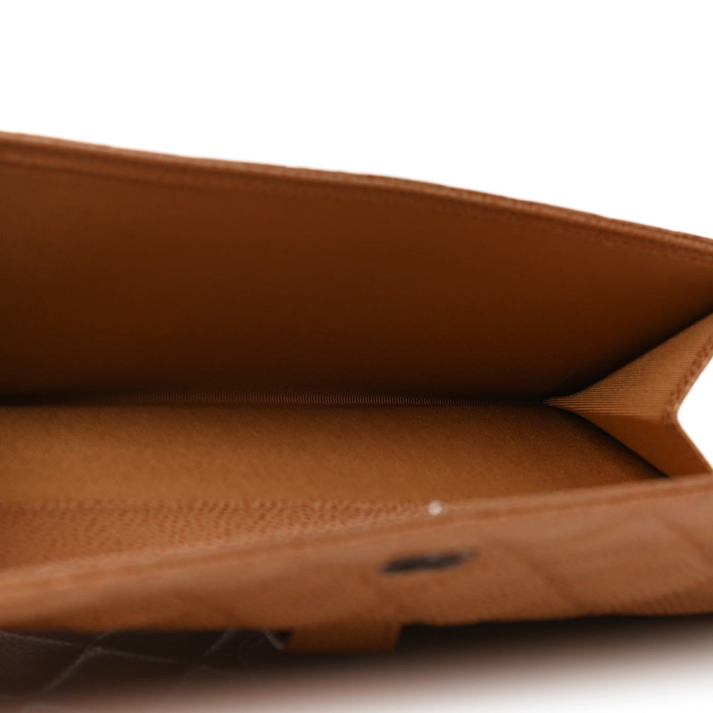 Metallic Caviar Quilted Large Flap Wallet Copper