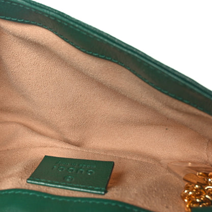 Gucci Azalea Calfskin Enamel Matelasse Diagonal Super Mini Torchon GG Marmont Shoulder Bag New Shamarock Emerald 5 of 10