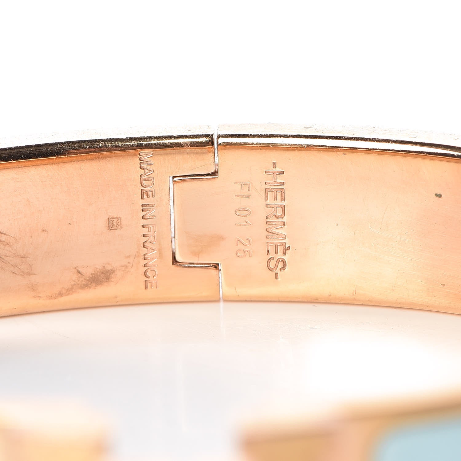 Hermes Enamel Narrow Clic Clac H Bracelet GM Bleu Glacier 4 of 7