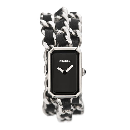 Chanel Stainless Steel Lambskin 16mm Premiere Rock Triple Row Quartz Watch Black 1 of 5