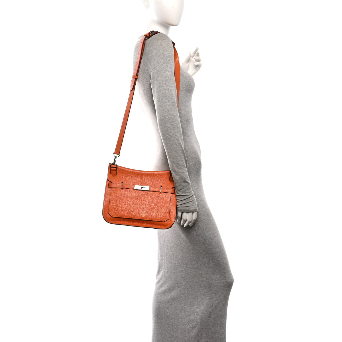 Hermes Taurillon Clemence Jypsiere 28 Orange 2 of 10