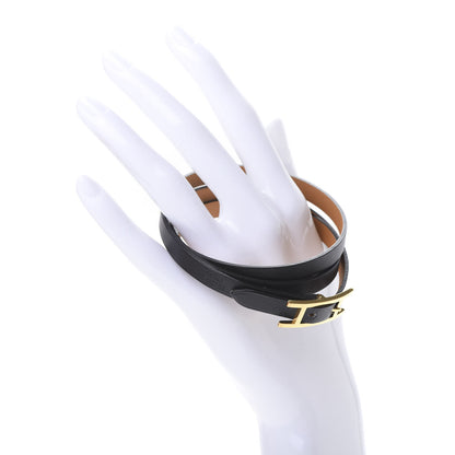 Hermes Chamonix Hapi 3MM Triple Tour Wrap Bracelet S Black 2 of 8