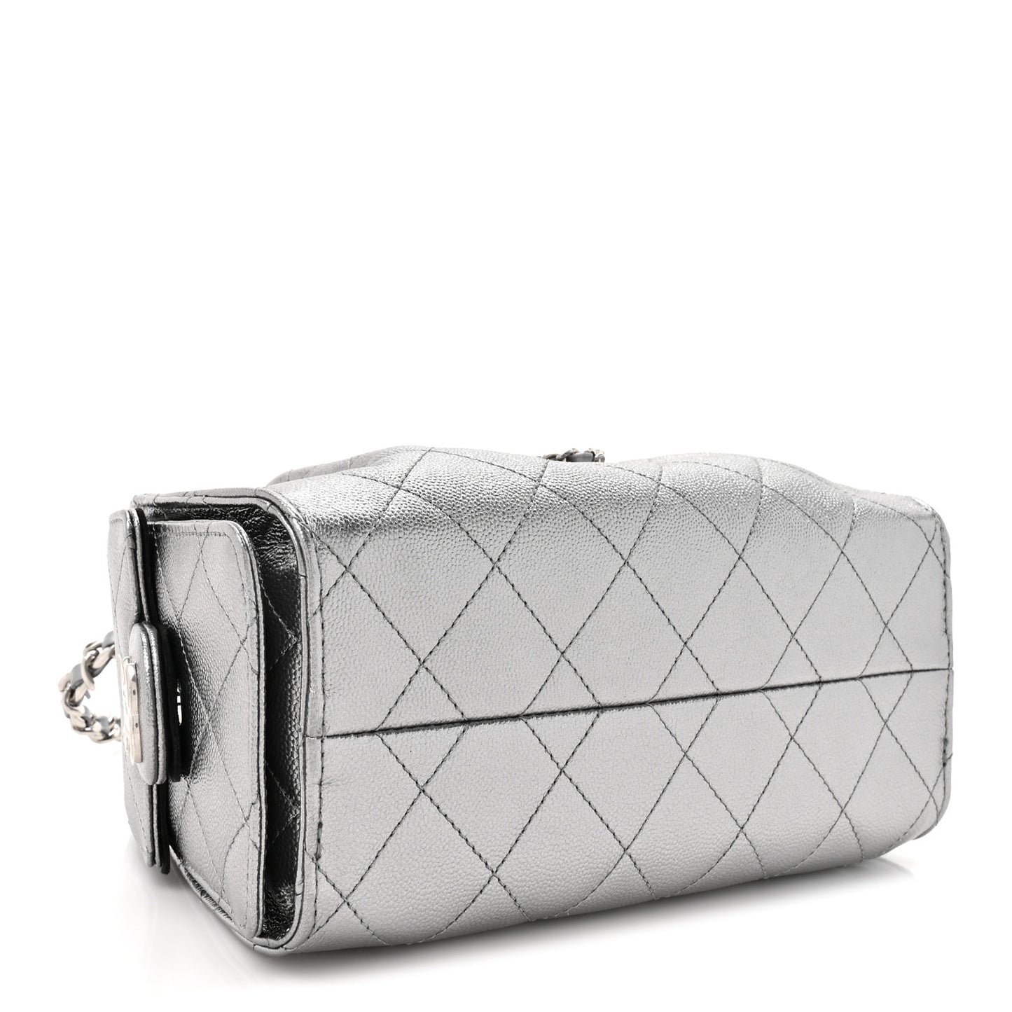 Metallic Caviar Quilted Mini Chanel 25 Handbag Anthracite
