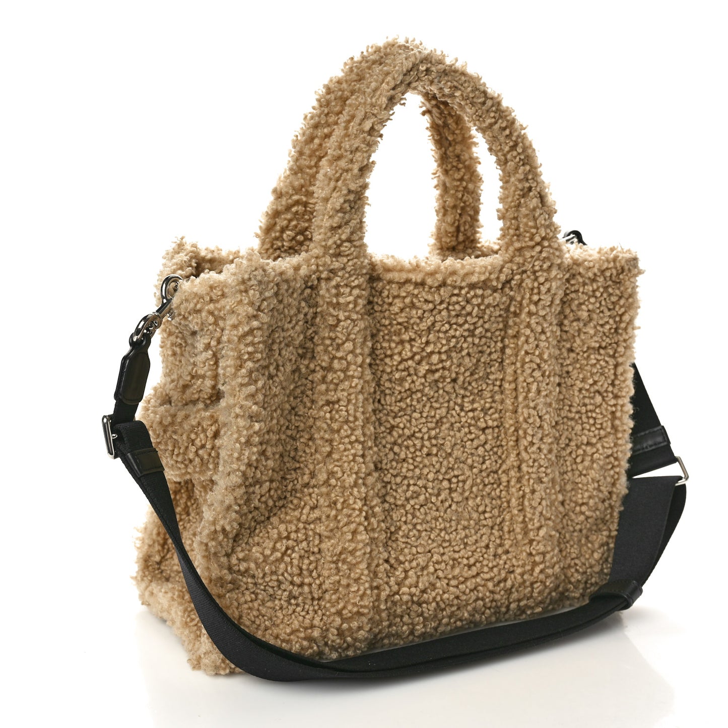Polyester Cotton Medium The Teddy Traveler Tote Bag Beige