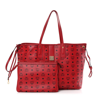 MCM Visetos Large Liz Reversible Shopper Tote Ruby Red 1 of 20