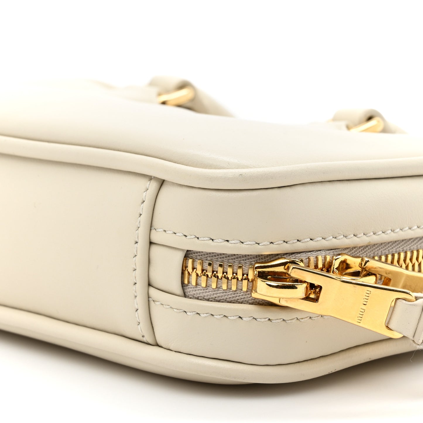 Calfskin Mini Arcadie Top Handle Bag Chalk White