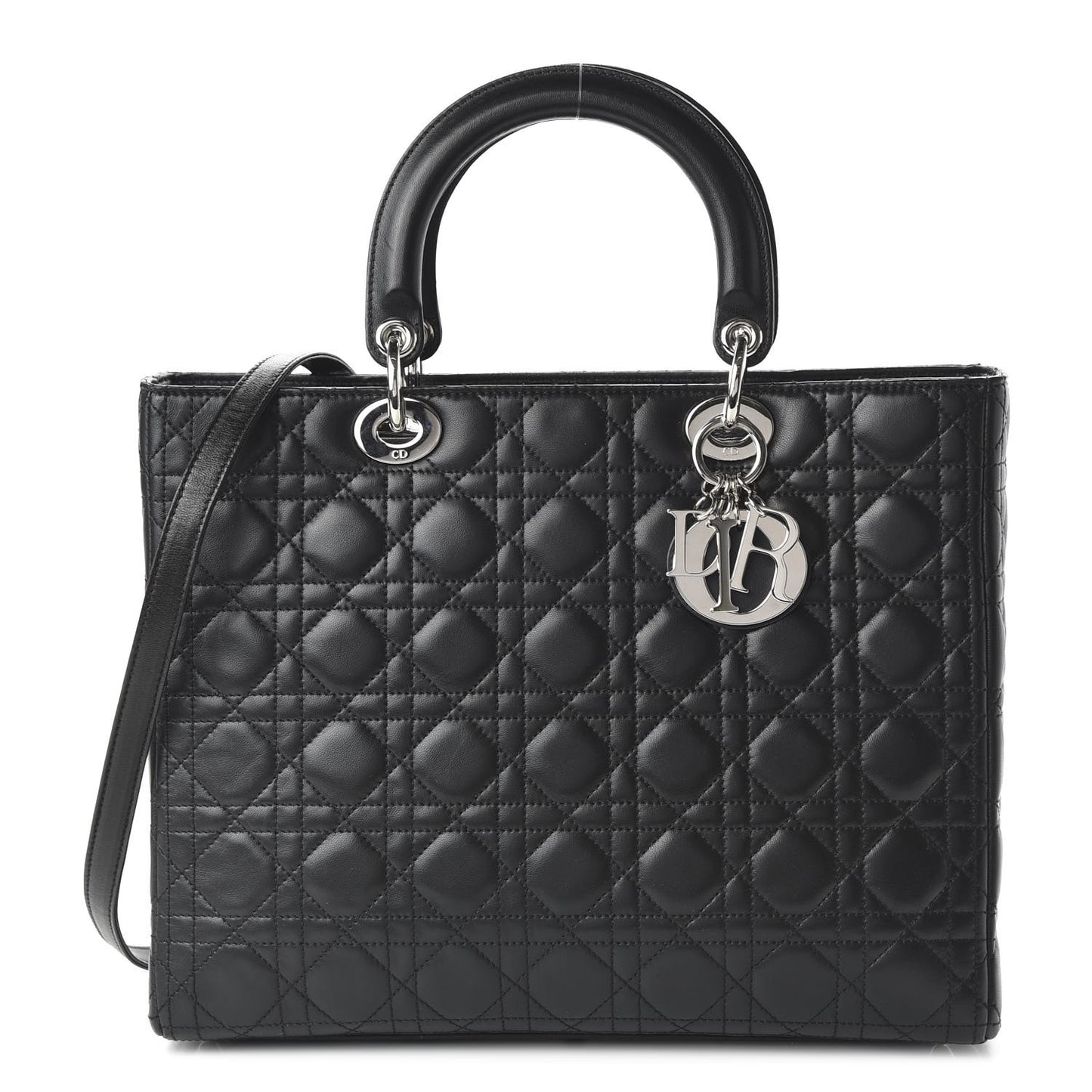 Lambskin Cannage Large Lady Dior Black