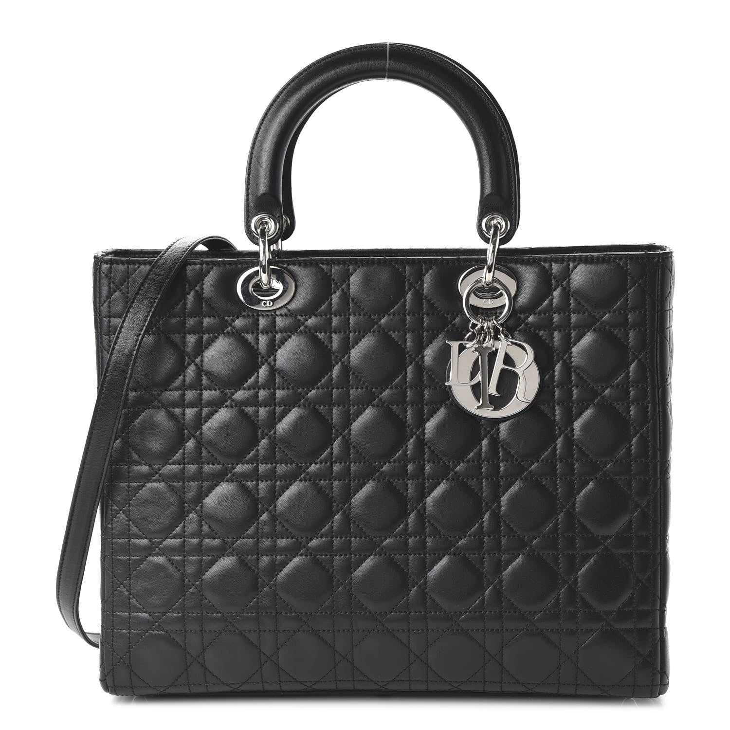 Christian Dior Lambskin Cannage Large Lady Dior Black 1 of 10