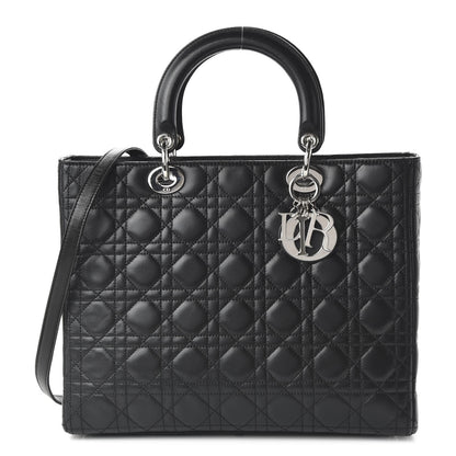 Christian Dior Lambskin Cannage Large Lady Dior Black 1 of 10