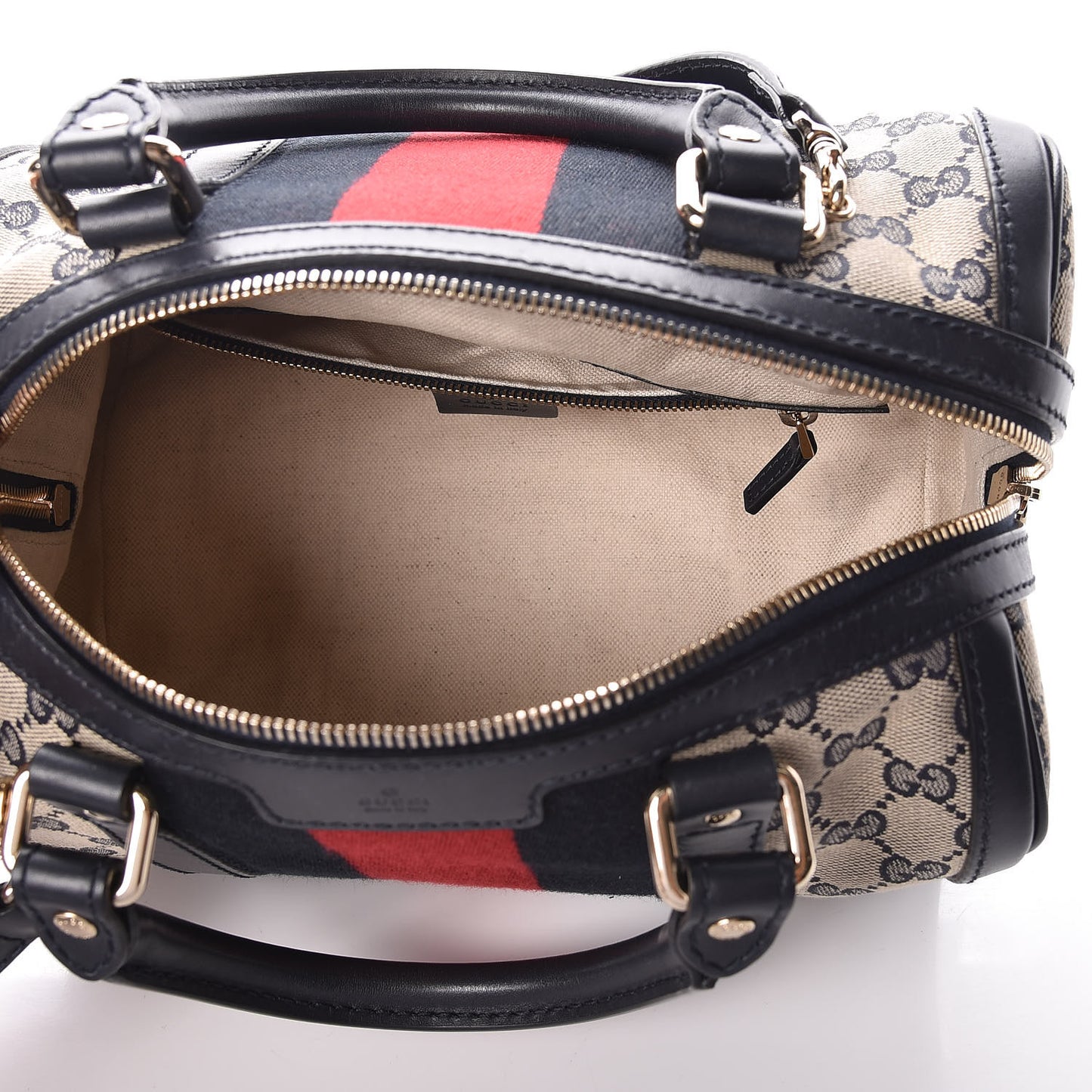 Monogram Vintage Web Small Boston Navy