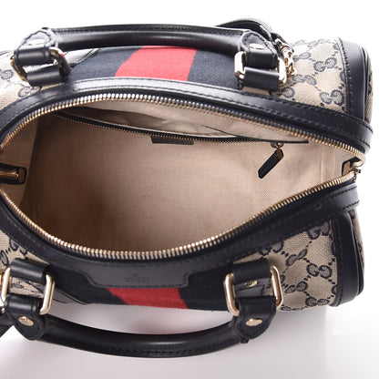 Gucci Monogram Vintage Web Small Boston Navy 6 of 10