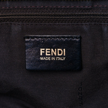 Fendi Zucca Vitello Elite Medium Roll Tote Tobacco Black 7 of 20