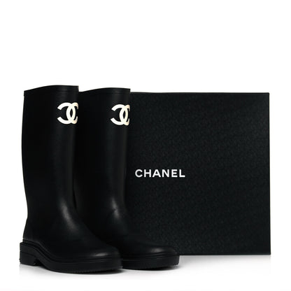 Chanel Caoutchouk CC High Boots 36 Black 8 of 8