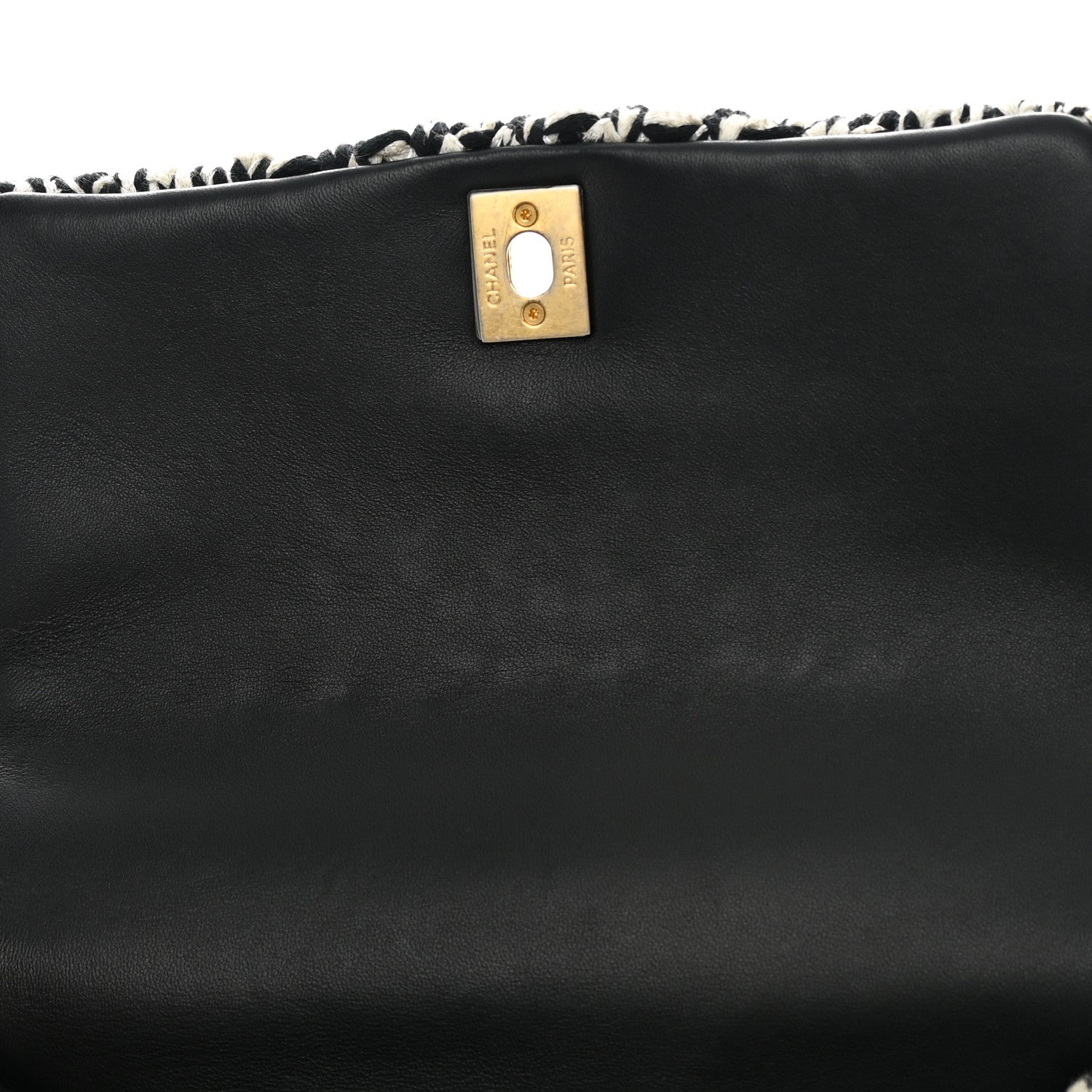 Chanel Tweed Quilted Mini Coco Handle Flap Black Beige 12 of 12