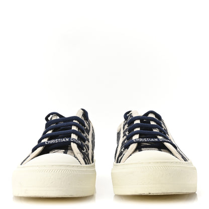 Christian Dior Canvas Oblique Walk'N'Dior Low Top Sneakers 37.5 Deep Blue 6 of 14