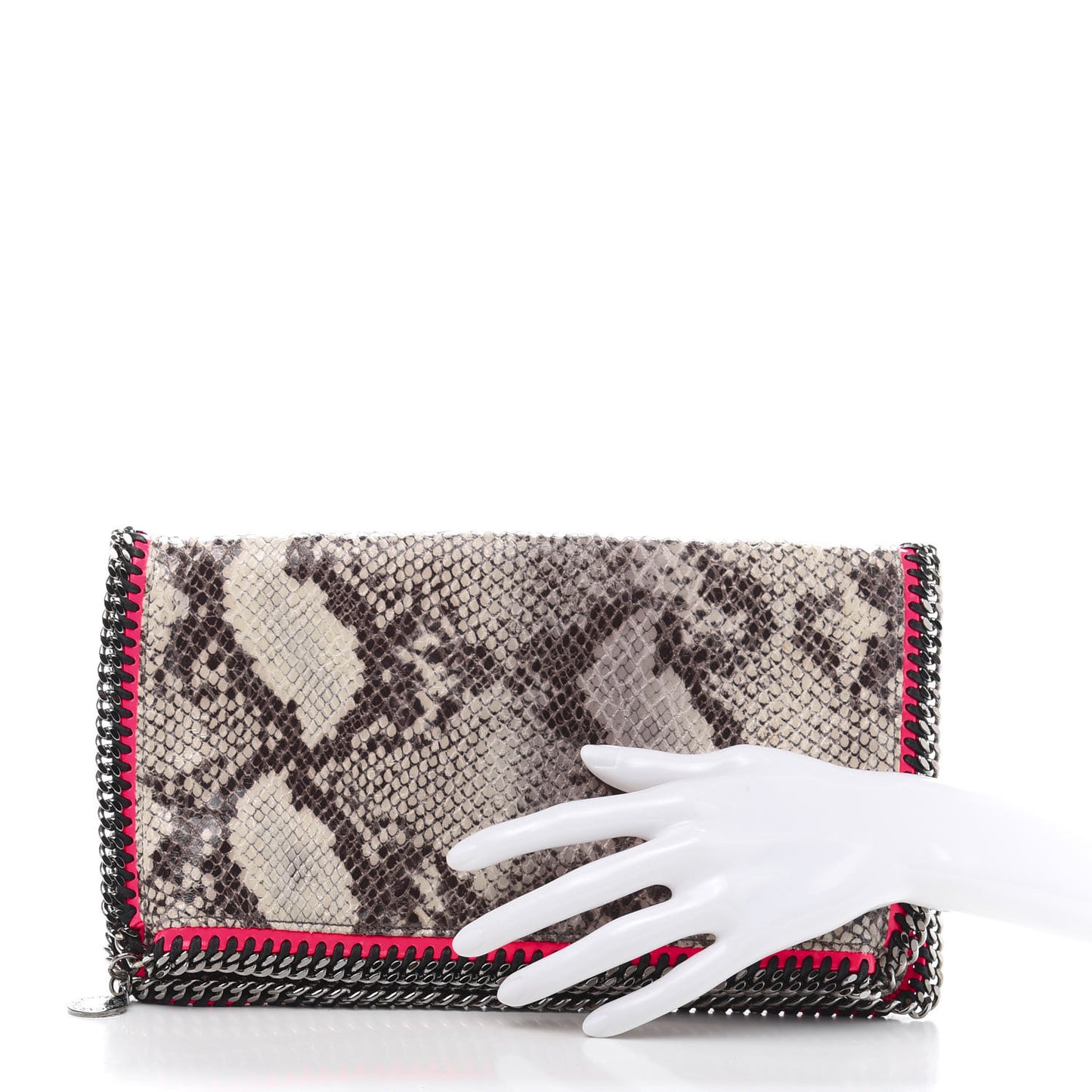 Eco Python Falabella Clutch Chalk Pink