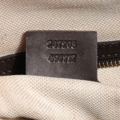 Gucci Monogram Selleria Calfskin Vintage Web Medium Boston Beige Ebony Cocoa 7 of 9