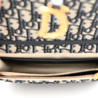 Christian Dior Oblique Saddle Chain Pouch Blue 4 of 8