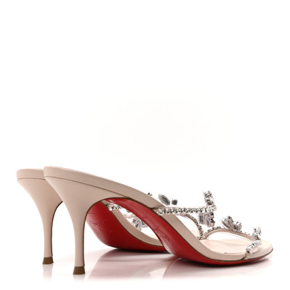 Christian Louboutin Calfskin PVC Crystal Just Queen 70 Sandals 39.5 Leche 5 of 9