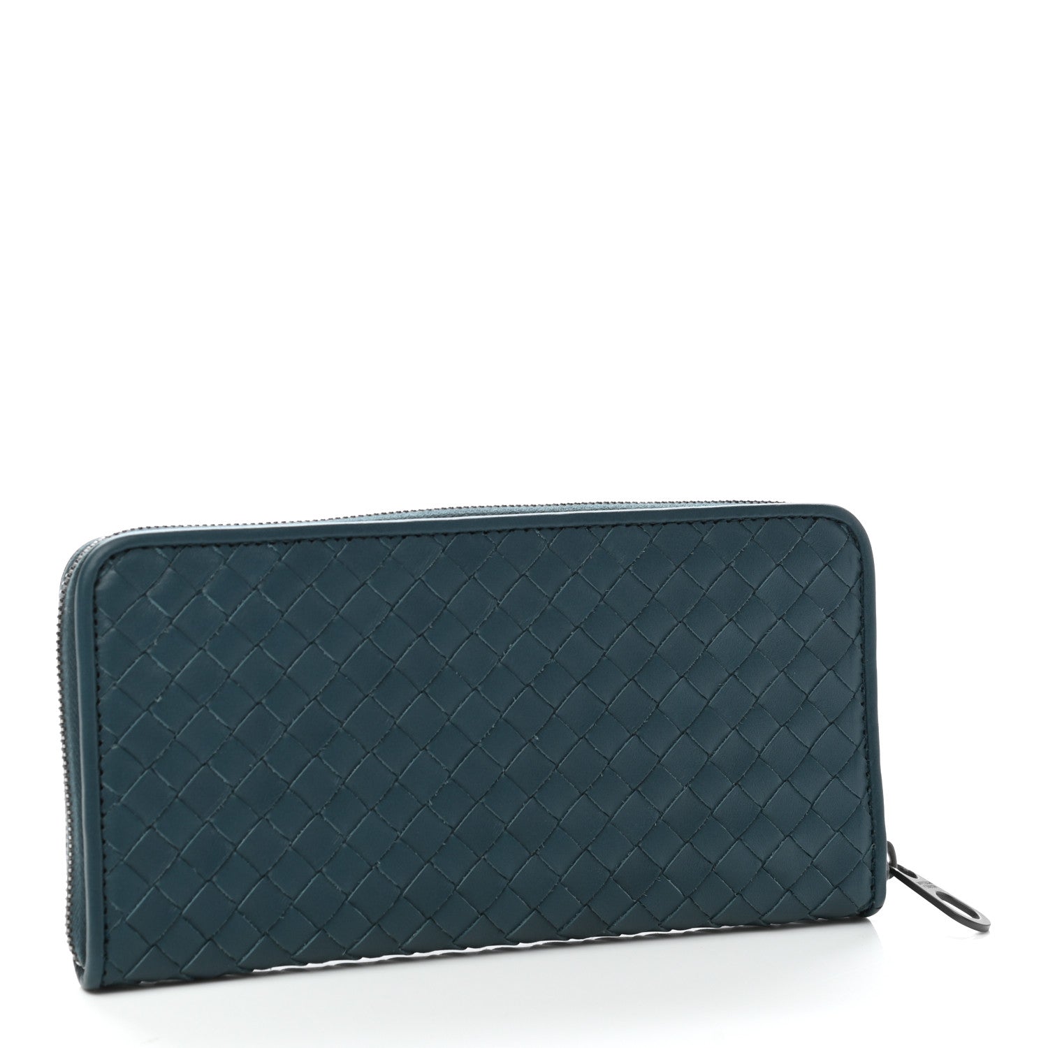 Bottega Veneta Nappa Intrecciato Zip Around Wallet Blue 3 of 8