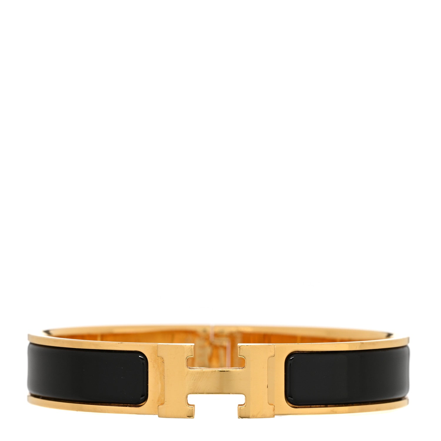 Hermes Enamel Narrow Clic Clac H Bracelet GM Black 1 of 5