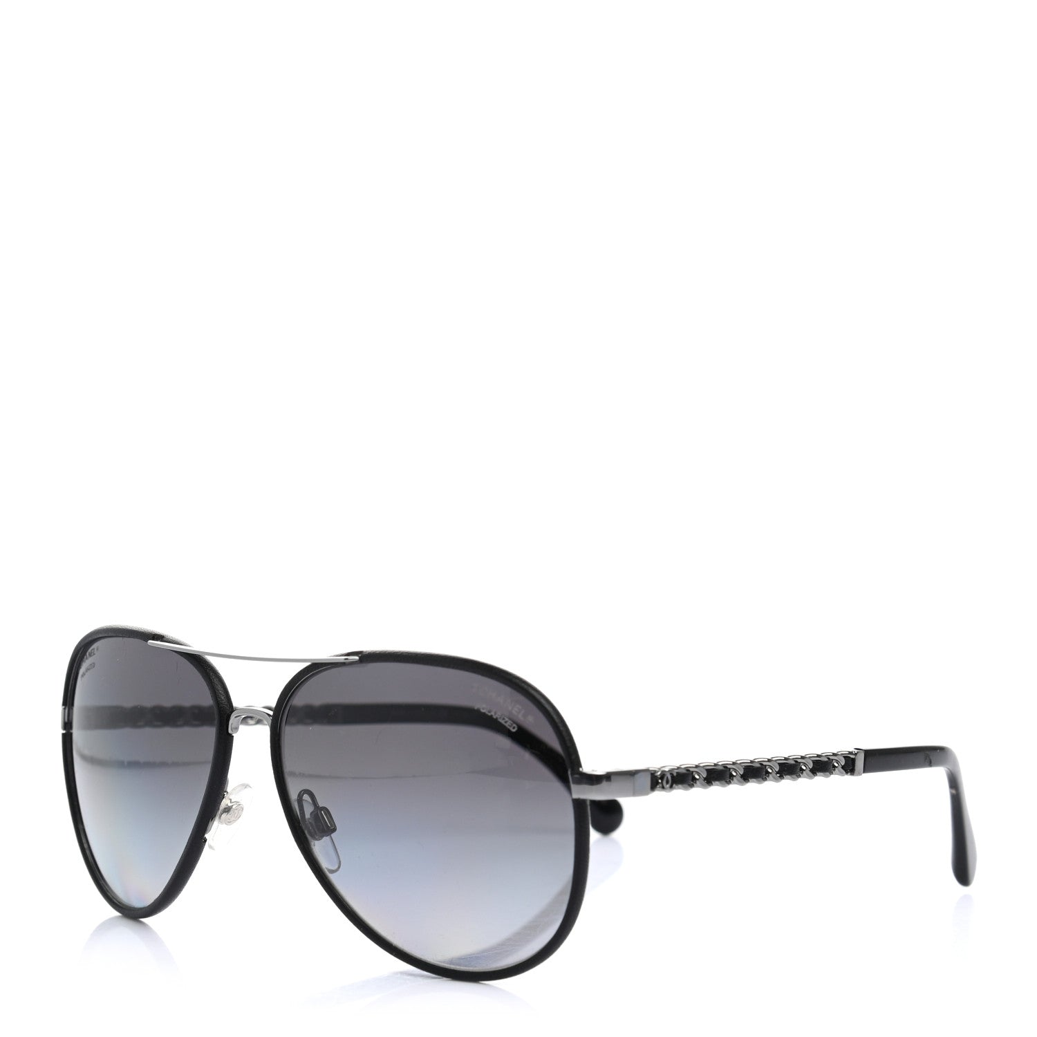 Chanel Polarized Pilot Winter Sunglasses 4219-Q Black 1 of 7