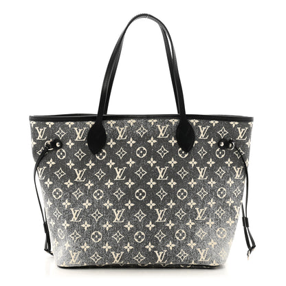 Louis Vuitton Denim Monogram Jacquard Neverfull MM Grey 1 of 9