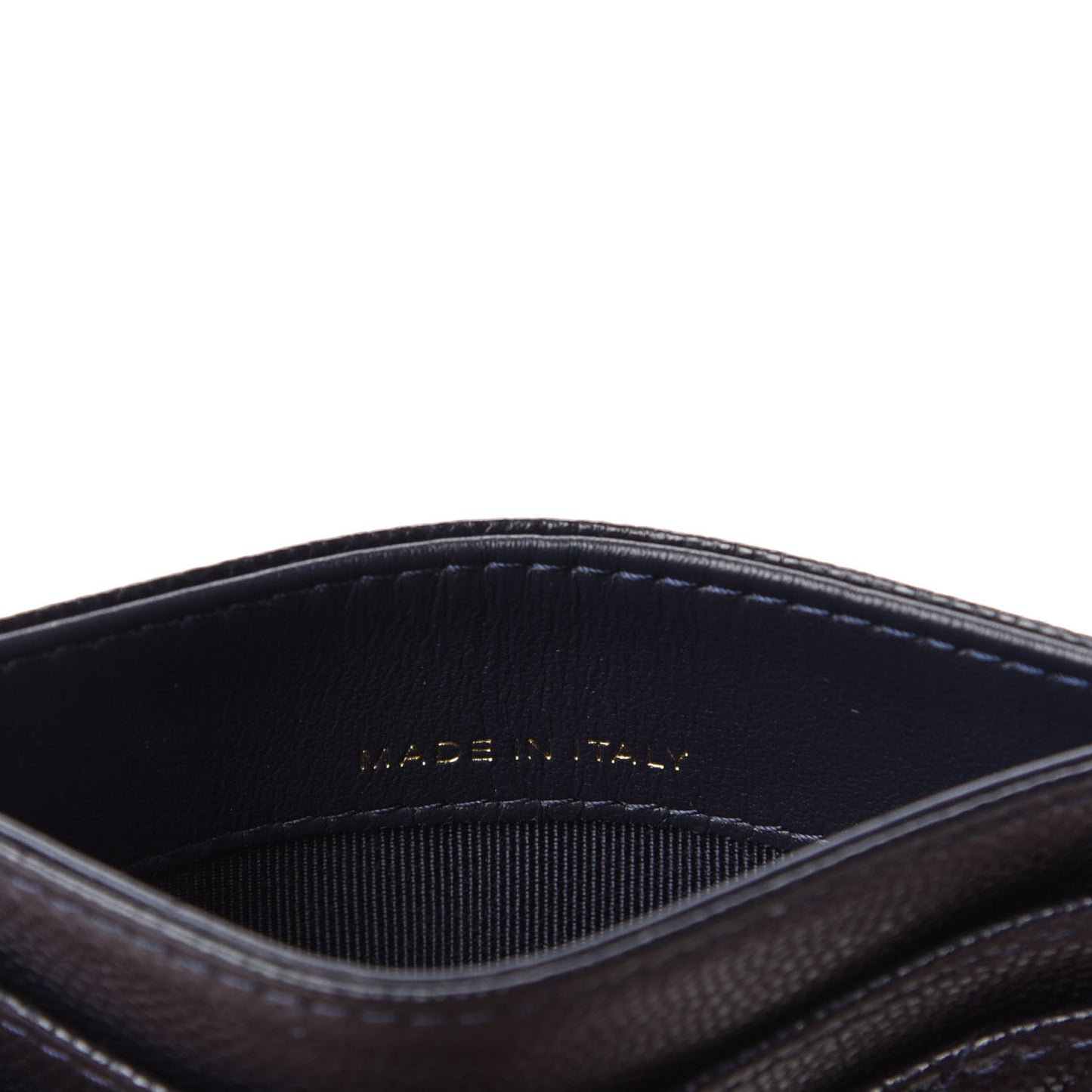 Caviar Quilted Card Holder Navy