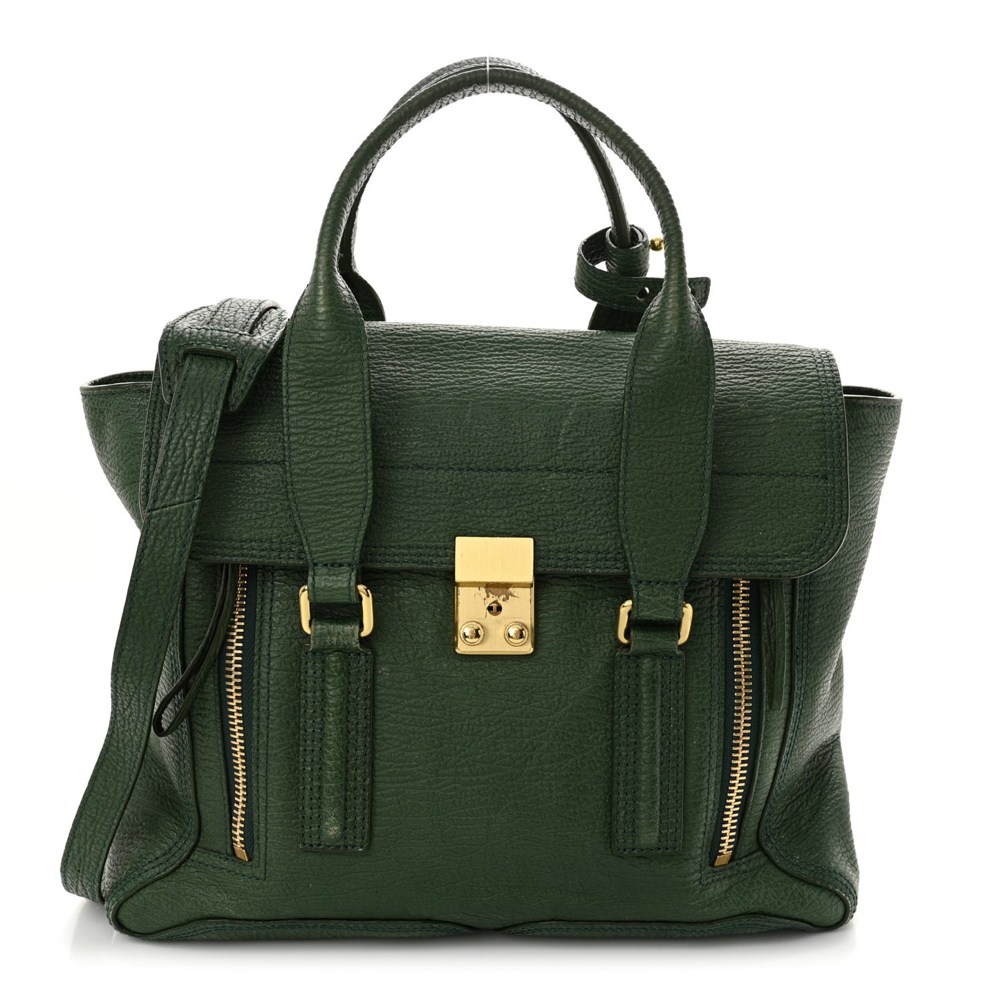 Textured Calfskin Medium Pashli Satchel Jade