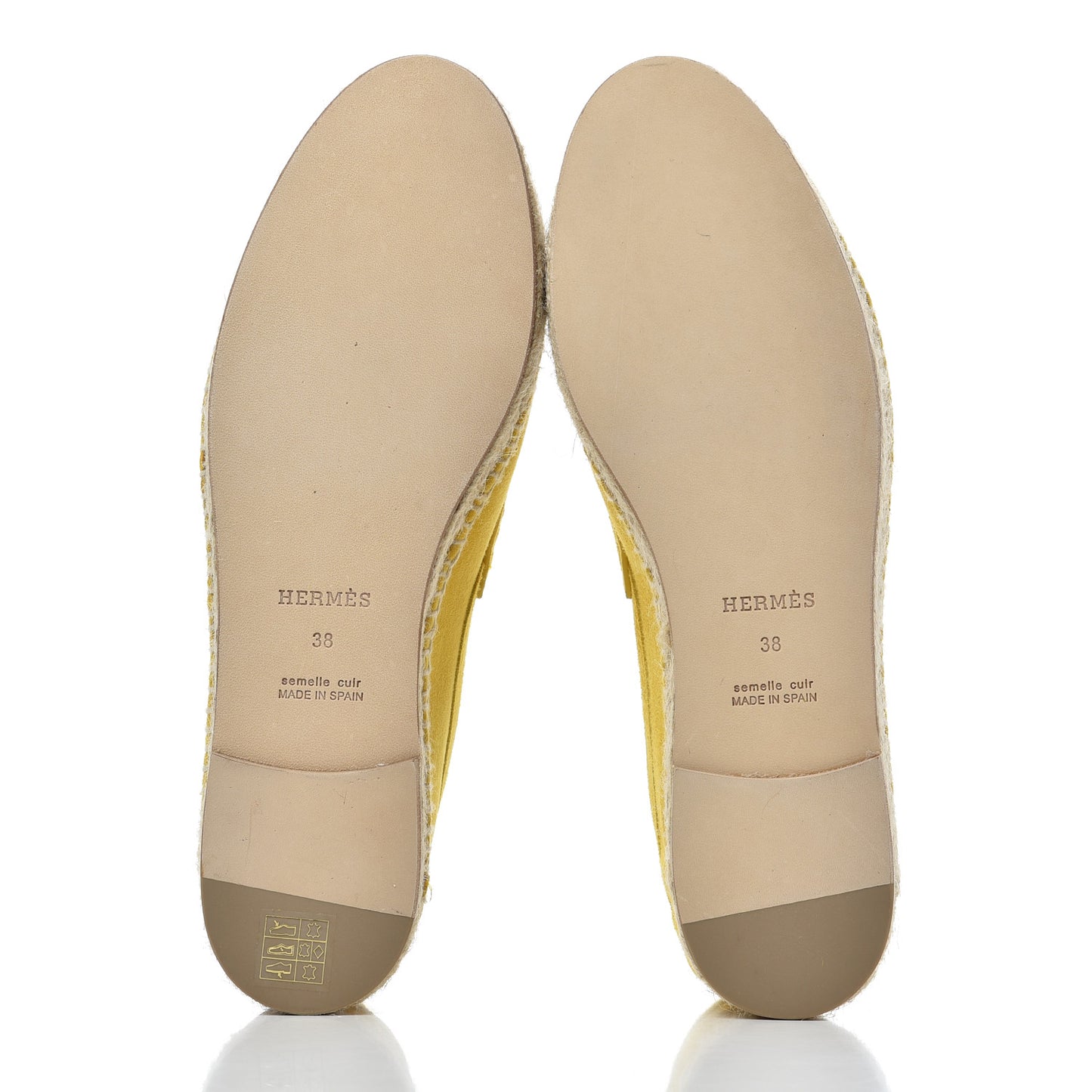 Suede Goatskin Womens Trip Espadrilles 38 Jaune Citron