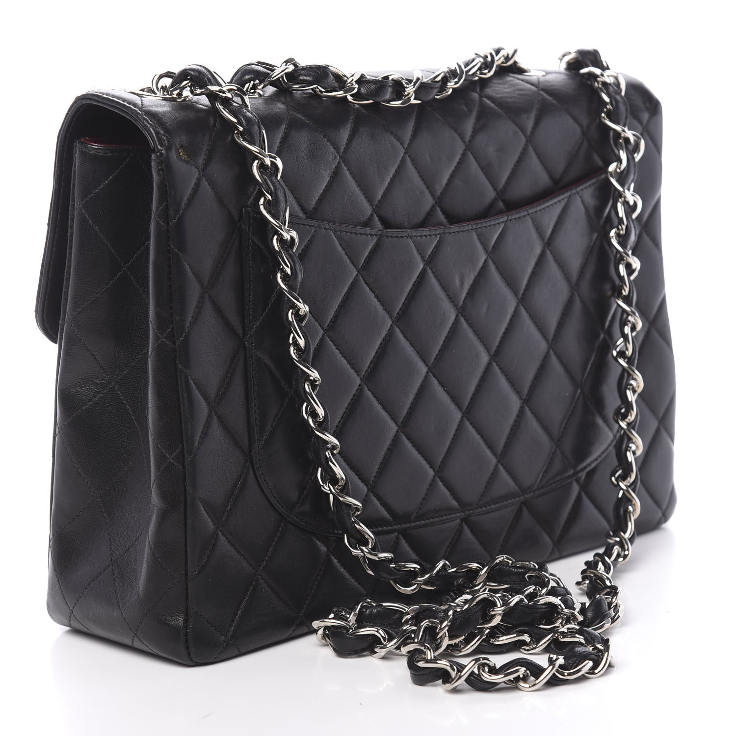 Chanel Lambskin Quilted Jumbo Single Flap Black 3 of 10