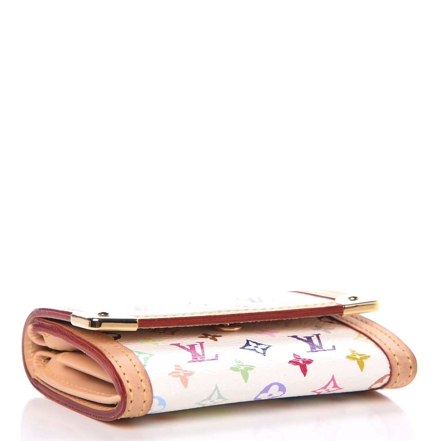 Monogram Multicolor Porte-Monnaie Plat Coin Purse White