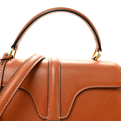 Celine Satinated Calfskin Small 16 Top Handle Bag Tan 9 of 11