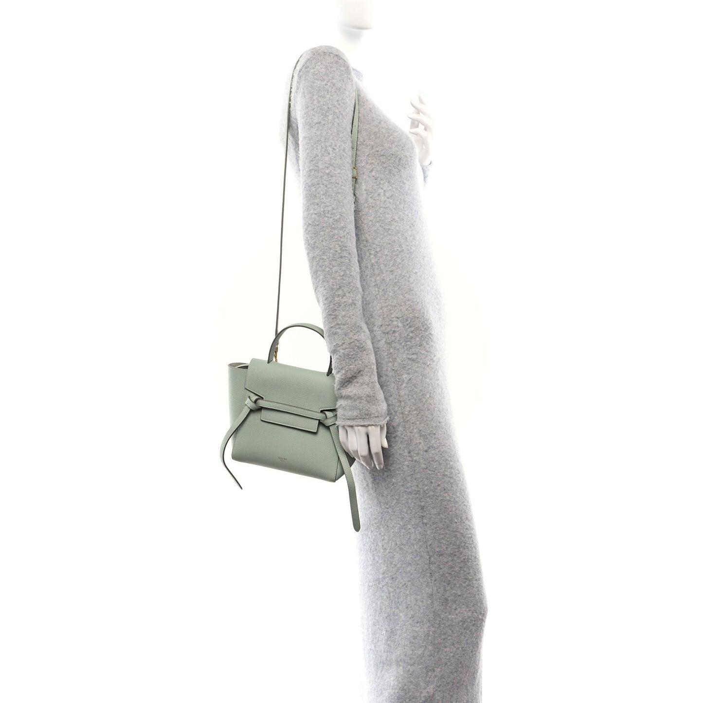 Grained Calfskin Nano Belt Bag Pastel Green