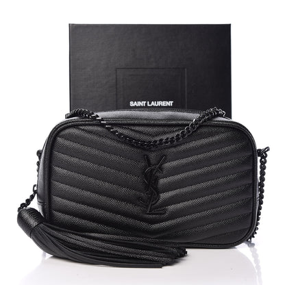 Saint Laurent Grain De Poudre Matelasse Monogram Mini Lou Camera Bag Black 10 of 10