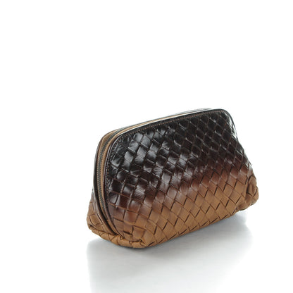 Bottega Veneta Nappa Patent Intrecciato Ombre Cosmetic Case Brown Taupe 3 of 8