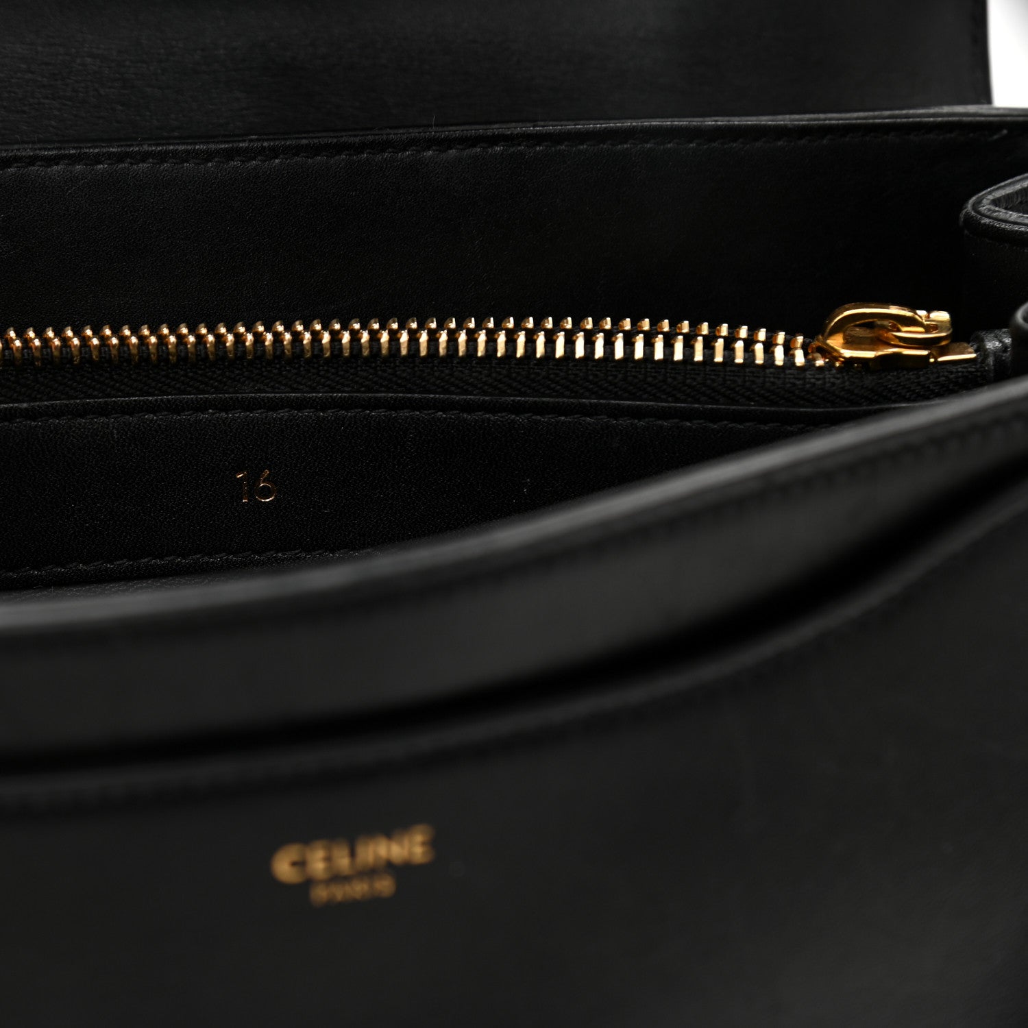 Celine Satinated Calfskin Small 16 Top Handle Bag Black 7 of 16