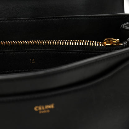 Celine Satinated Calfskin Small 16 Top Handle Bag Black 7 of 16