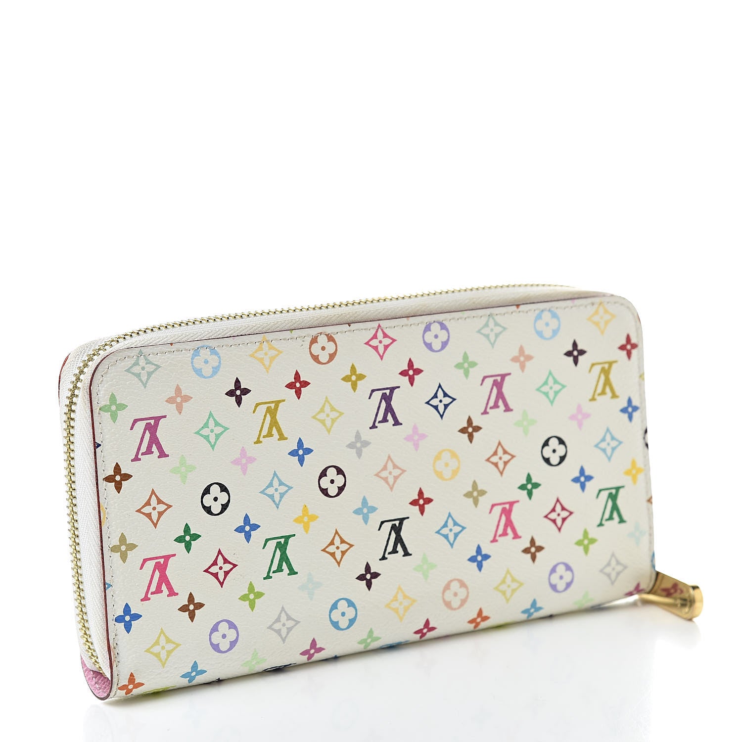 Louis Vuitton Monogram Multicolor Zippy Wallet White Litchi 3 of 8