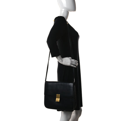 Celine Liege Calfskin Large Classic Box Flap Bag Black 2 of 16