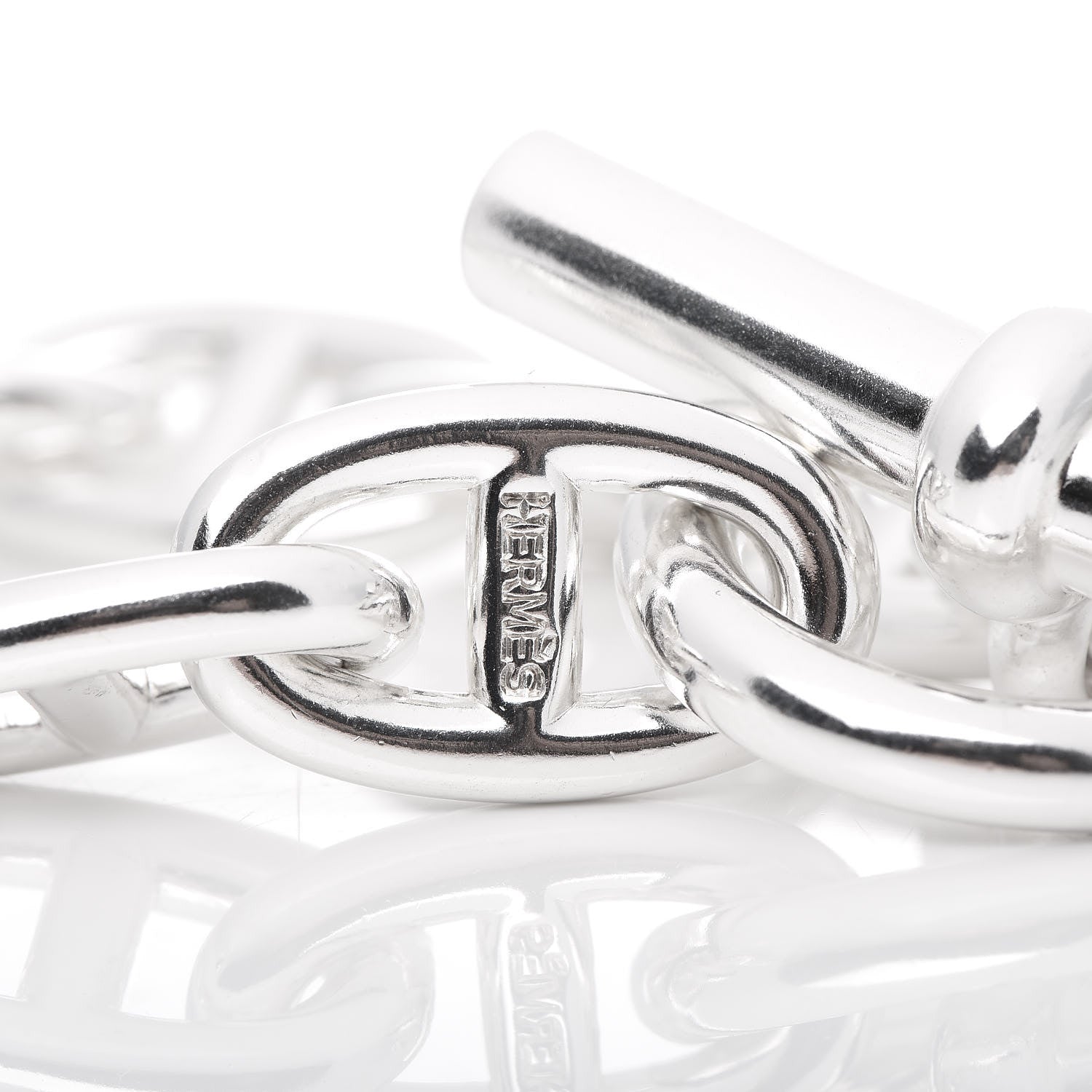 Hermes Sterling Silver TGM Chaine D'Ancre Bracelet 17 4 of 5