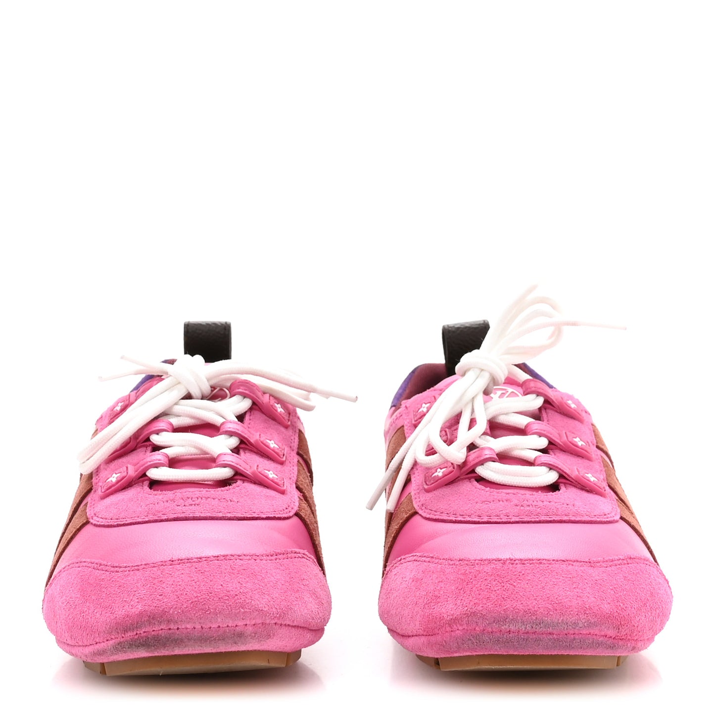 Suede Calfskin LV Sneakerina Sneakers 37 Fuchsia Pink