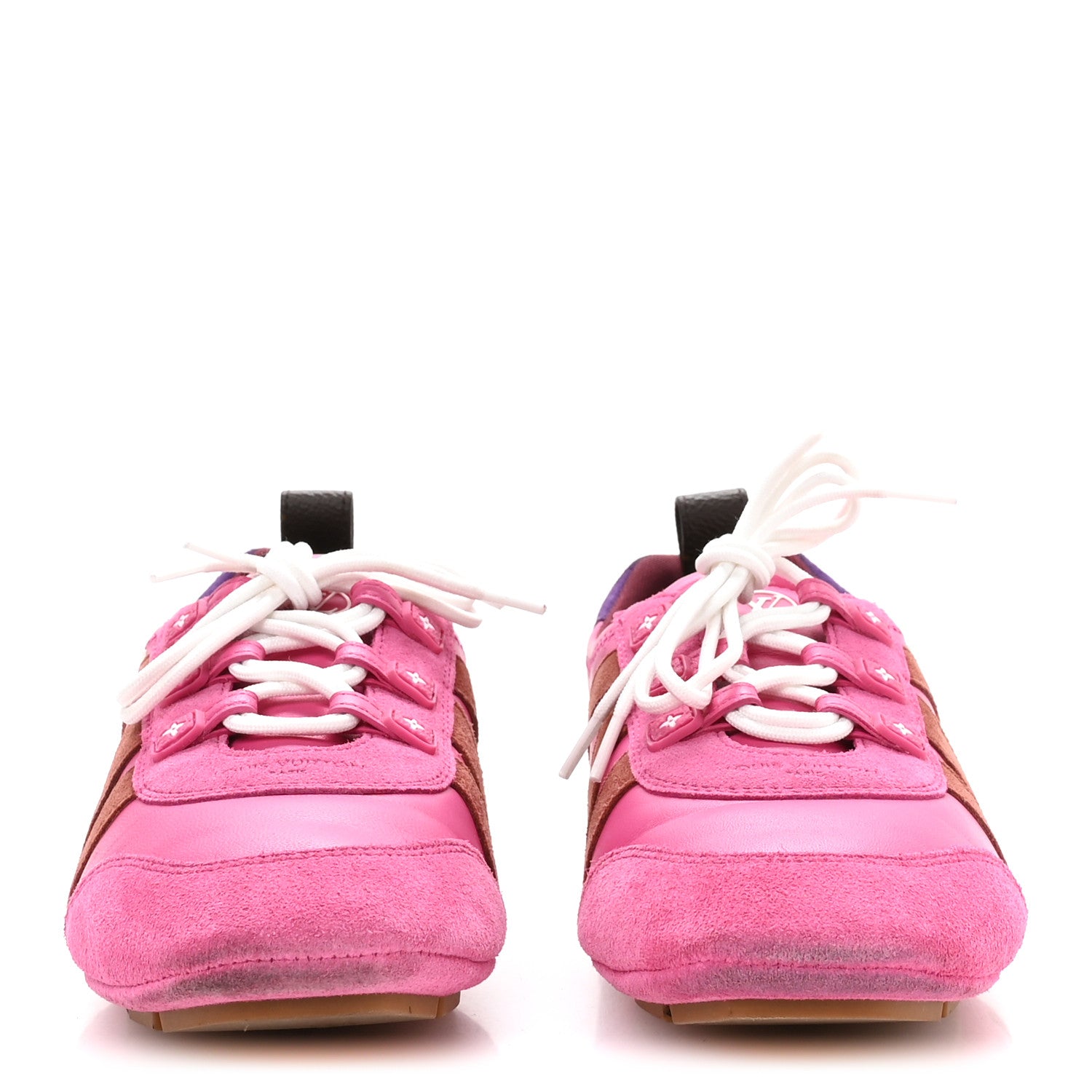 Louis Vuitton Suede Calfskin LV Sneakerina Sneakers 37 Fuchsia Pink 3 of 8