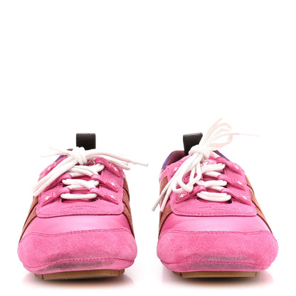 Louis Vuitton Suede Calfskin LV Sneakerina Sneakers 37 Fuchsia Pink 3 of 8
