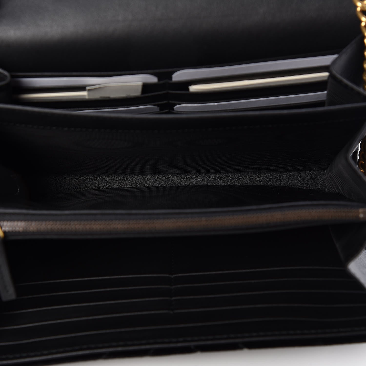 Gucci Velvet Matelasse GG Marmont Chain Wallet Black 5 of 11