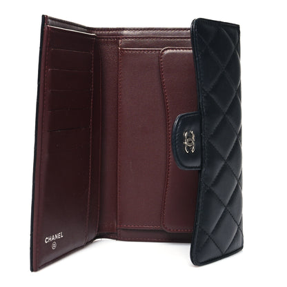 Chanel Lambskin Quilted Large Flap Wallet Black 5 of 13