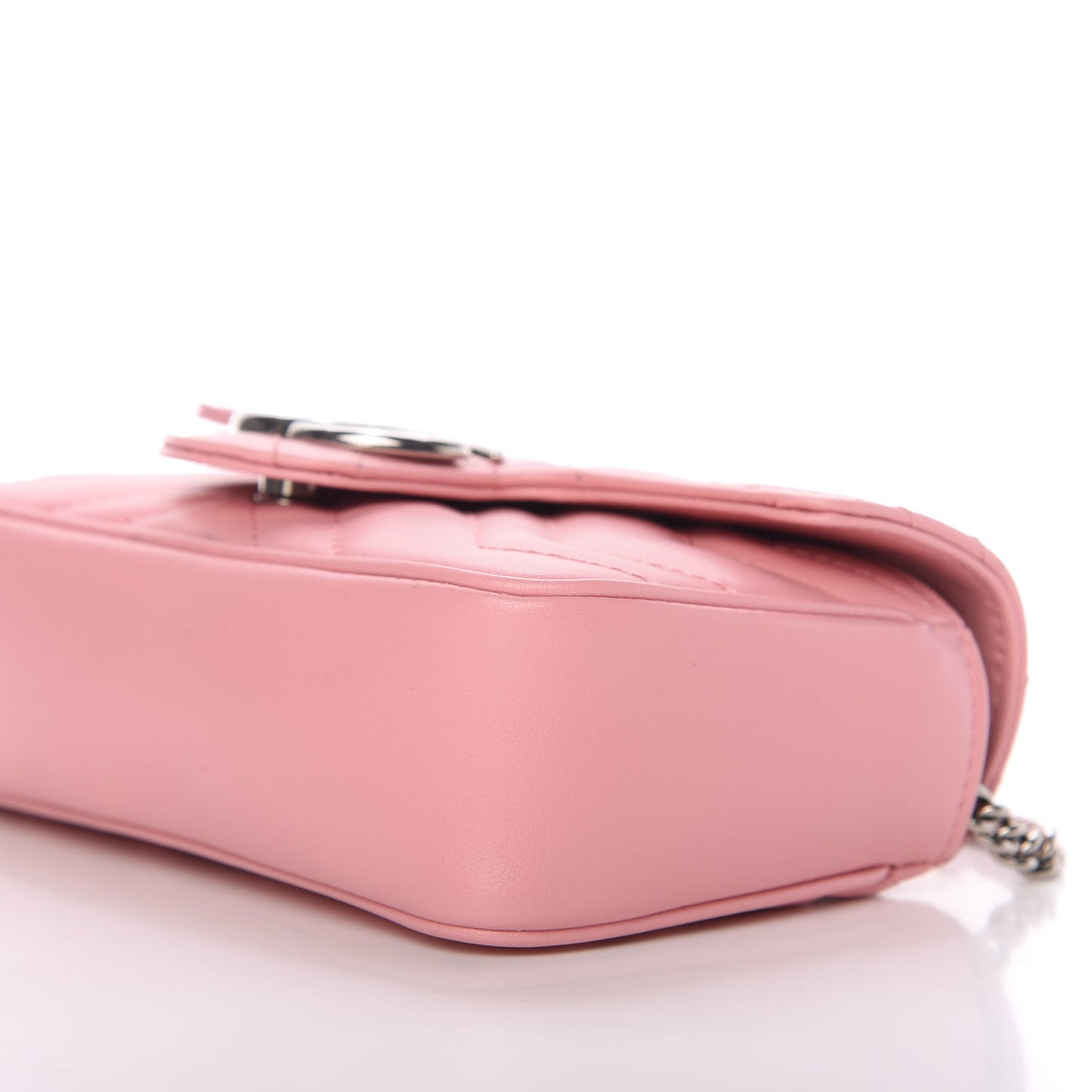 Calfskin Matelasse Super Mini GG Marmont Shoulder Bag Wild Rose