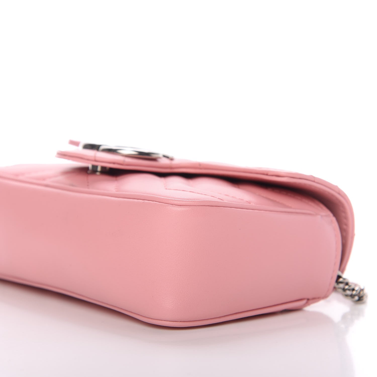 Gucci Calfskin Matelasse Super Mini GG Marmont Shoulder Bag Wild Rose 9 of 11