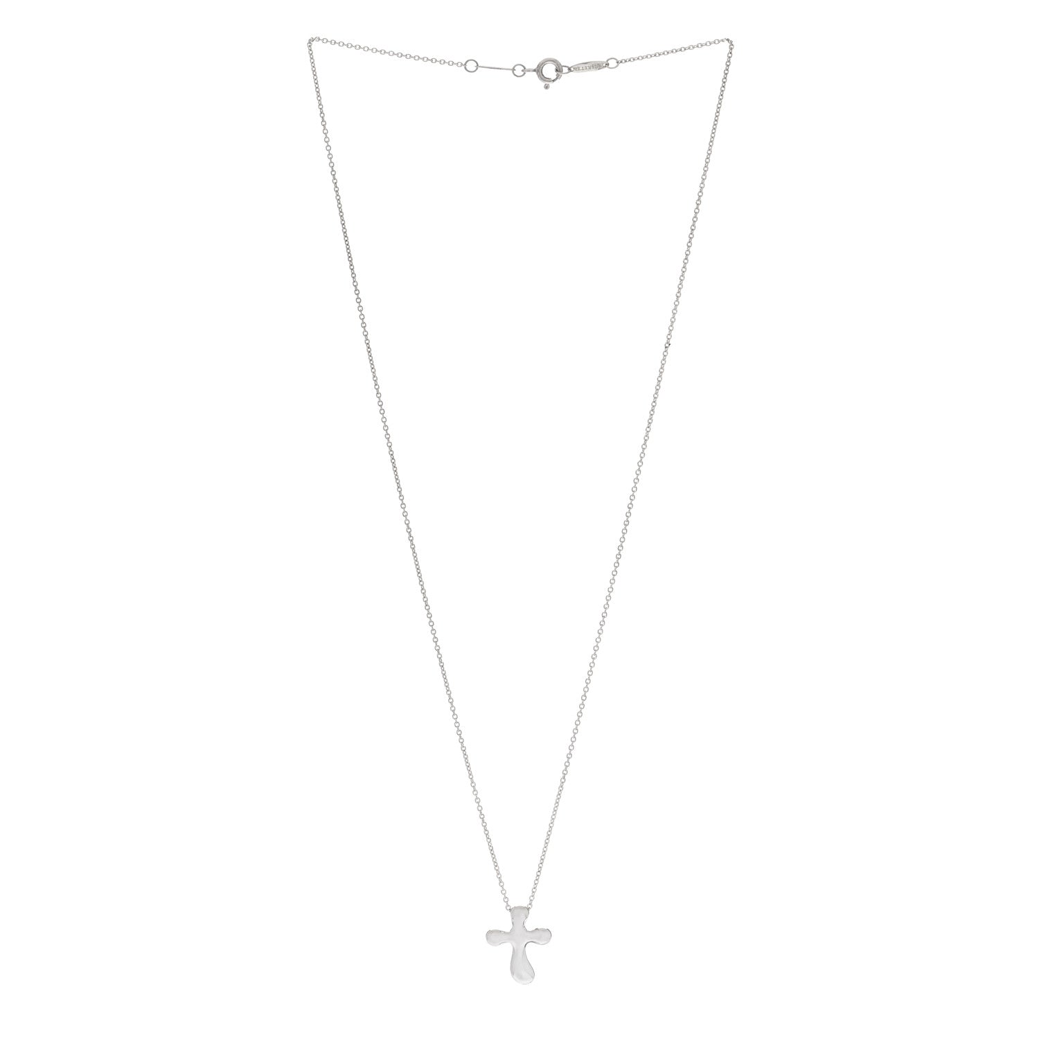Tiffany Sterling Silver 14mm Elsa Peretti Cross Pendant Necklace 2 of 4