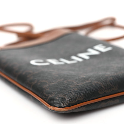 Celine Triomphe Canvas Calfskin Mini Poche Bag Tan 8 of 9